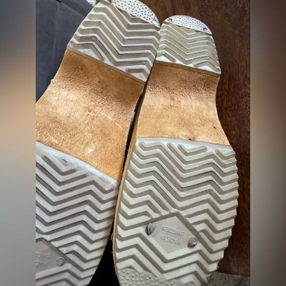 Free People MIA Alma Size 40 Swedish Wooden Buckle Clogs Blush Pink Leat… - Picture 6 of 9